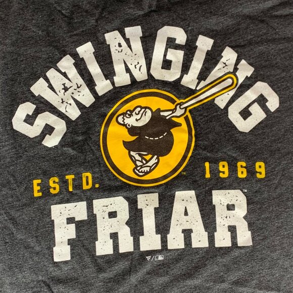 San Diego Padres MLB Gray Fanatics Swingin Friars Short Sleeve Shirt Mens XL - Picture 5 of 6